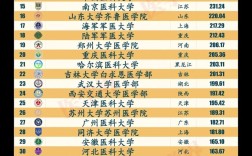 醫科大學全國排名及分數線