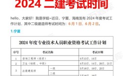 二建實務考試時間