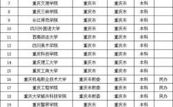 重慶二本大學公辦有哪些大學