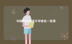 中國的外國語大學排名一覽表