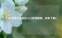 廣東省電工證報名入口官網指南，快來了解！