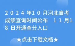 2024年河北10月自考出分時間+查詢入口+流程