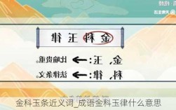 金科玉條的解釋_近義詞_反義詞