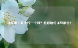 建筑電工多少錢一個月？看看這份詳細報告！