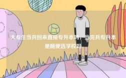 大專生當兵回來直接專升本嗎，當完兵專升本是隨便選學校嗎