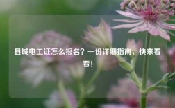 縣城電工證怎么報名？一份詳細指南，快來看看！
