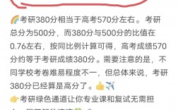 考研380分相當(dāng)于高考多少分