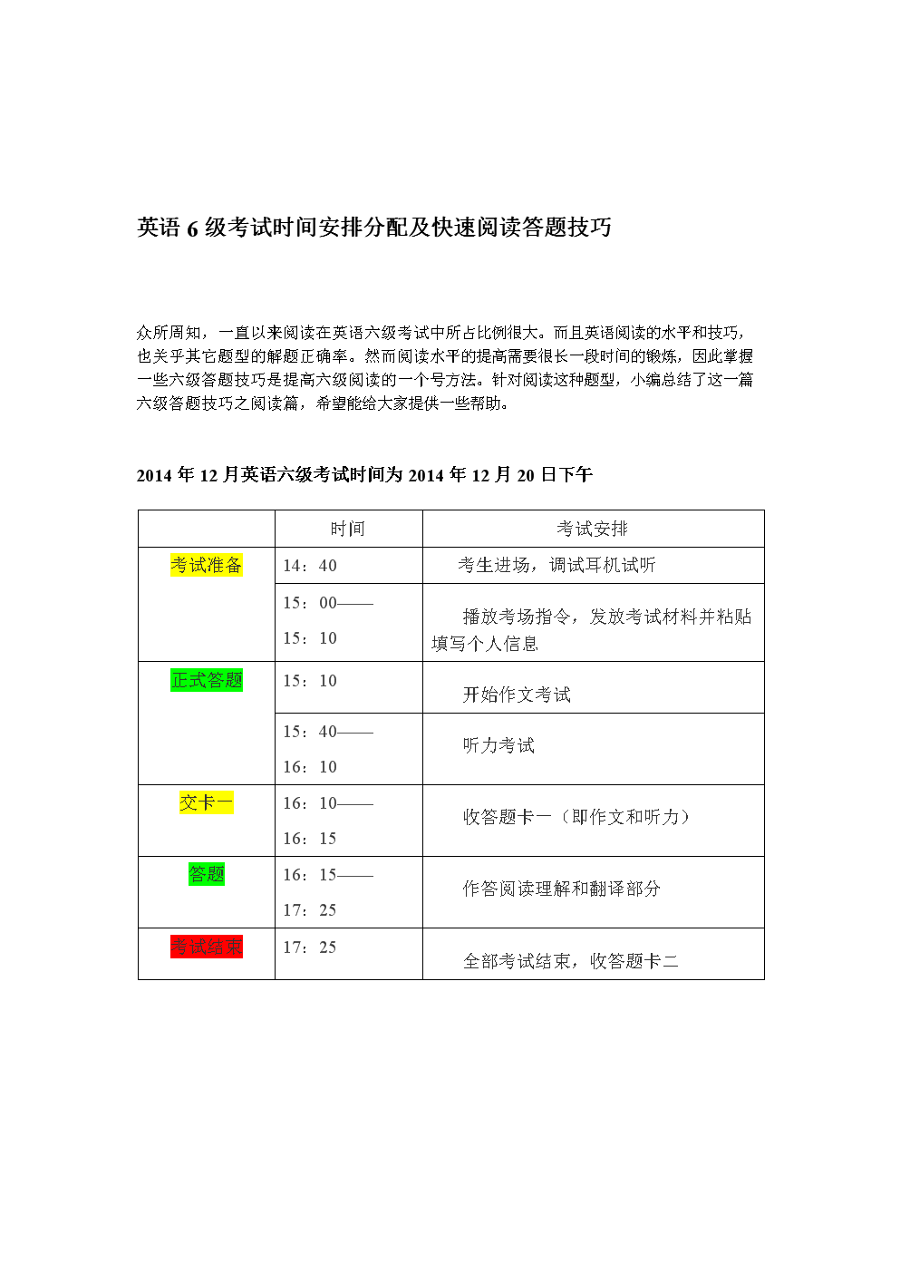 六級(jí)題型時(shí)間分配-圖1