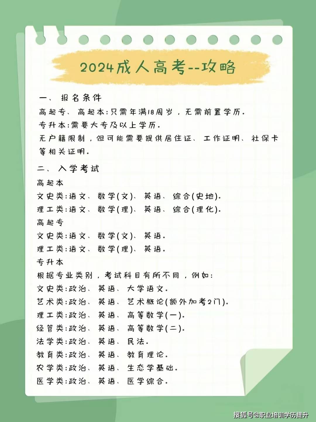 2024成人高考應該學什么(2024成人本科報名時間)-圖1