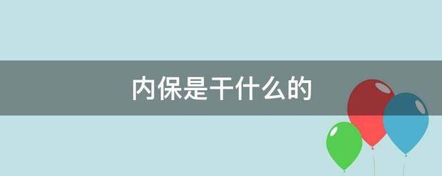 內(nèi)保是干什么的-圖1