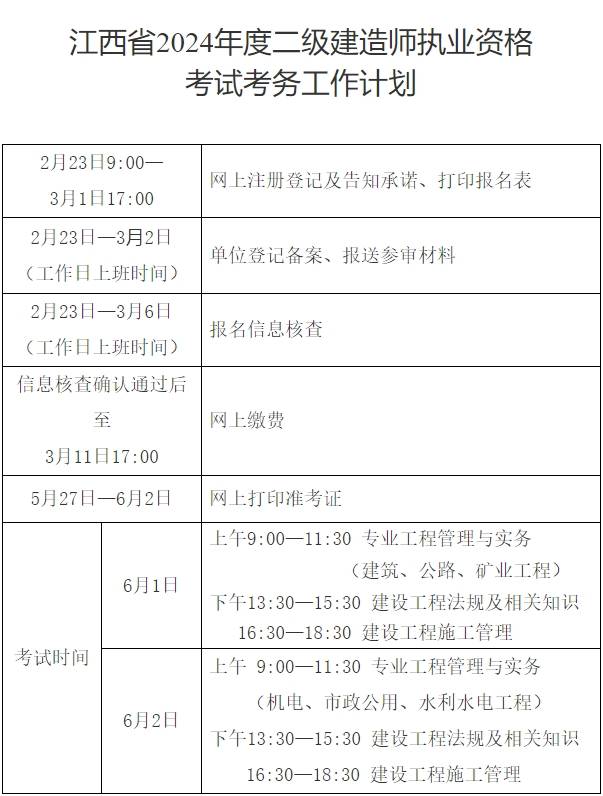 江西二級建造師考試時間2024年-圖1