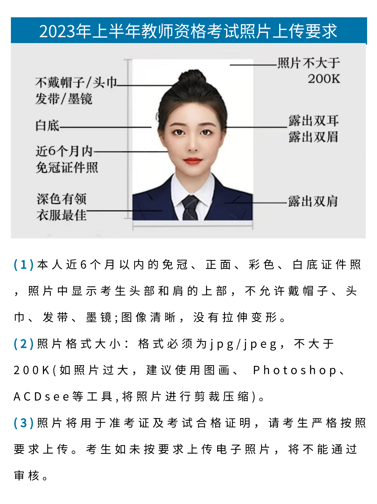 教師資格證考試報名照片要求-圖1