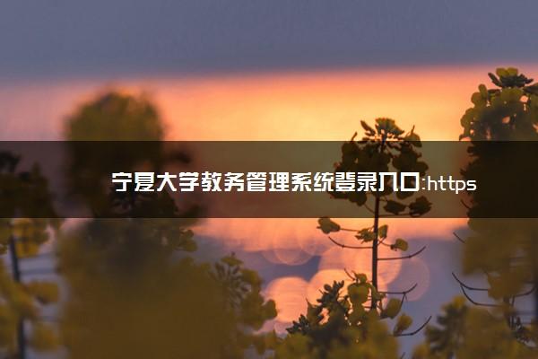 寧夏大學(xué)教務(wù)管理系統(tǒng)入口（附網(wǎng)址+流程）-圖1