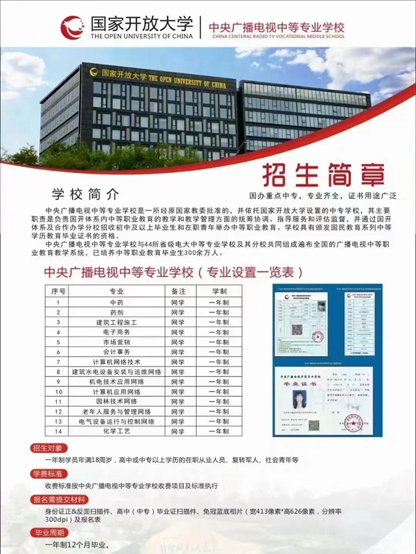 電大中專(zhuān)招生簡(jiǎn)章及報(bào)名指南-圖1