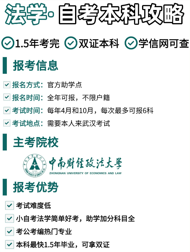 自考中南財大法學本科真的很香！大膽沖！-圖1