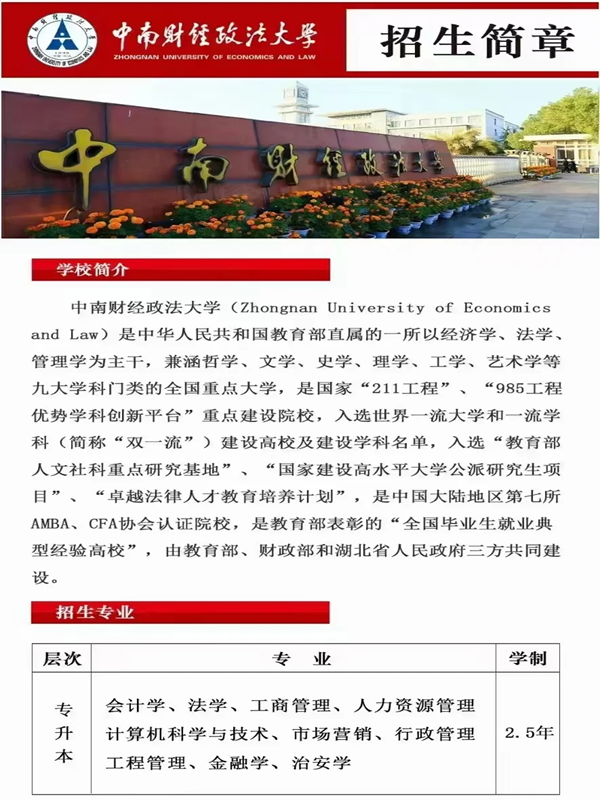 中南財經政法大學成人高考在哪里報名-圖1