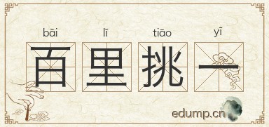百里挑一是什么意思_近義詞_來源-圖1