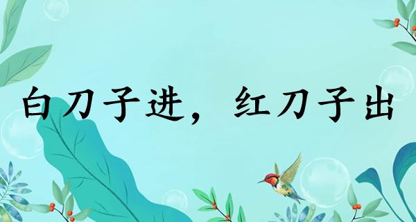 白刀子進，紅刀子出是什么意思_近義詞_來源-圖1