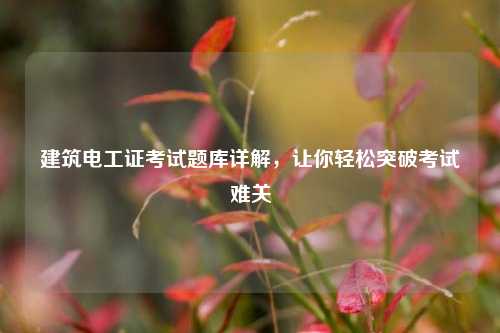 建筑電工證考試題庫詳解，讓你輕松突破考試難關-圖1
