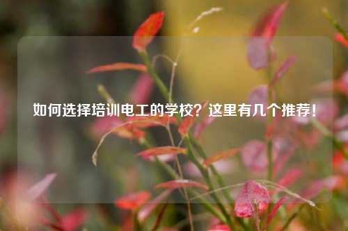 如何選擇培訓電工的學校？這里有幾個推薦！-圖1