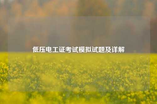 低壓電工證考試模擬試題及詳解-圖1