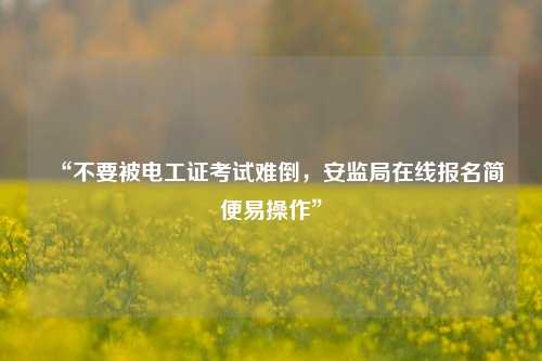 “不要被電工證考試難倒，安監(jiān)局在線(xiàn)報(bào)名簡(jiǎn)便易操作”-圖1