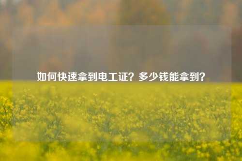 如何快速拿到電工證？多少錢能拿到？-圖1