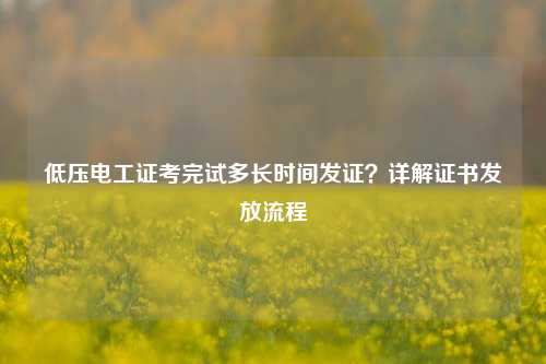 低壓電工證考完試多長時間發(fā)證？詳解證書發(fā)放流程-圖1