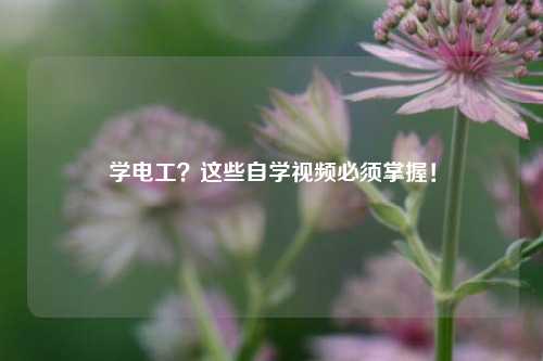 學電工？這些自學視頻必須掌握！-圖1