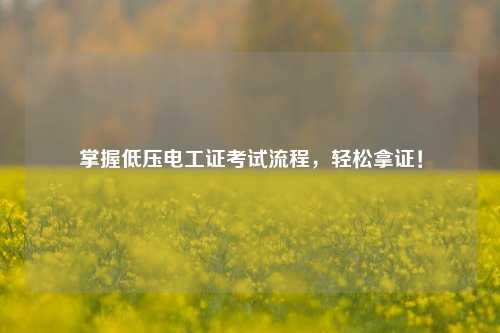 掌握低壓電工證考試流程，輕松拿證！-圖1