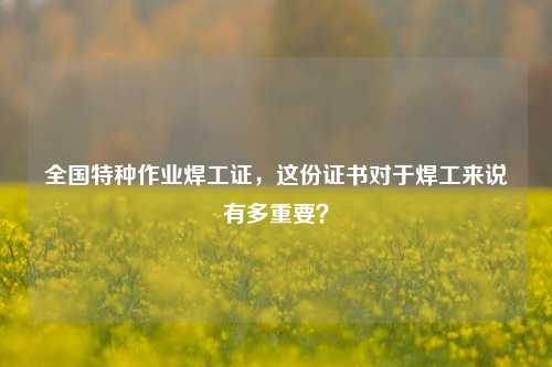 全國特種作業焊工證，這份證書對于焊工來說有多重要？-圖1