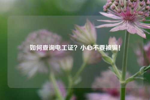 如何查詢電工證？小心不要被騙！-圖1