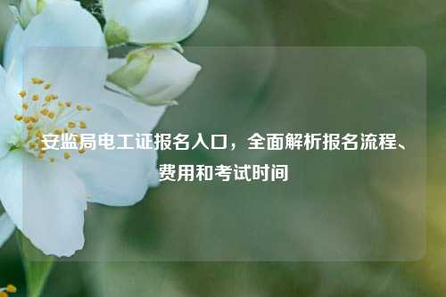 安監局電工證報名入口，全面解析報名流程、費用和考試時間-圖1