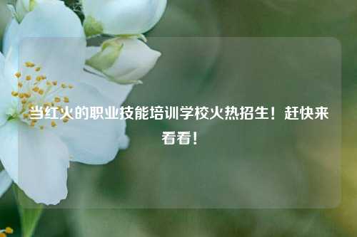當紅火的職業技能培訓學校火熱招生！趕快來看看！-圖1
