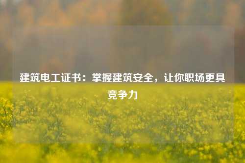 建筑電工證書：掌握建筑安全，讓你職場更具競爭力-圖1