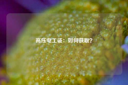 高壓電工證：如何獲取？-圖1