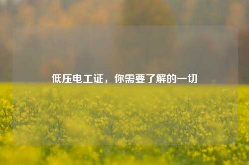 低壓電工證，你需要了解的一切-圖1