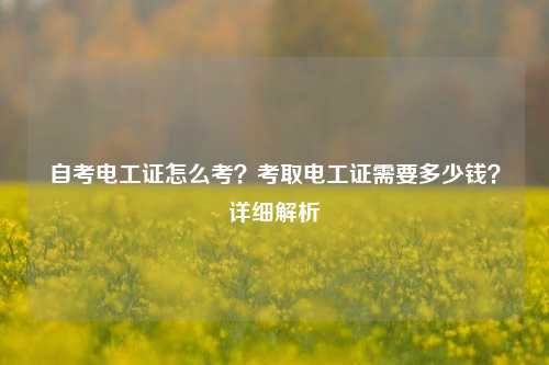 自考電工證怎么考？考取電工證需要多少錢？詳細解析-圖1