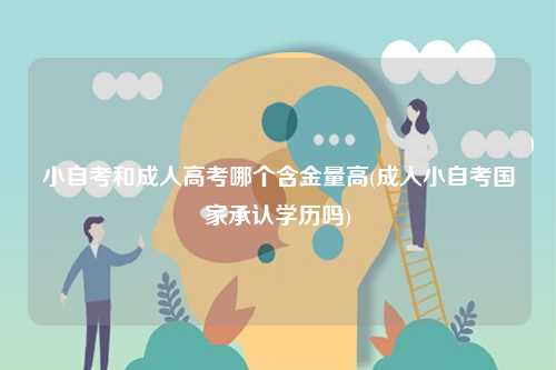 小自考和成人高考哪個含金量高(成人小自考國家承認學歷嗎)-圖1